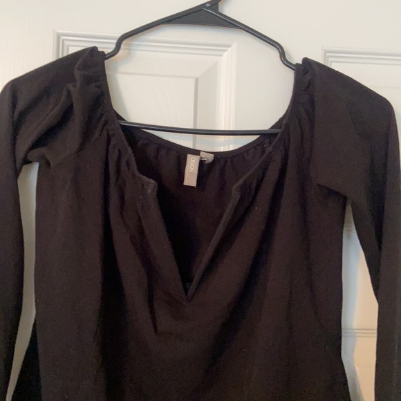 ASOS CURVE Bardot Long Sleeve V-Bar Bodysuit - Picture 6 of 6